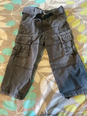 healthtex Dark Gray Cargo Pants with Belt